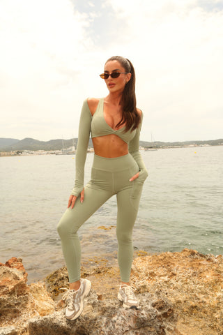 Sampson Green Bra top & Legging Set