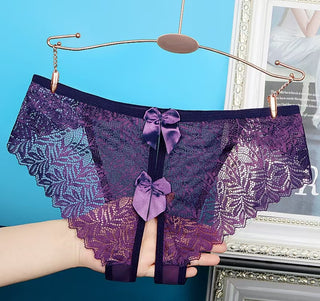 Purple Crotchless Lace Knickers