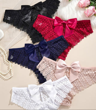 5 x Lace Bow Knickers Multi Pack