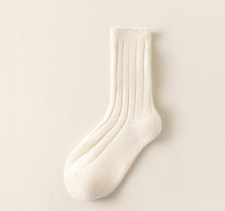 Cream ribbed socks