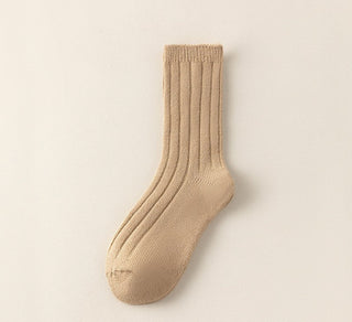 Beige ribbed socks
