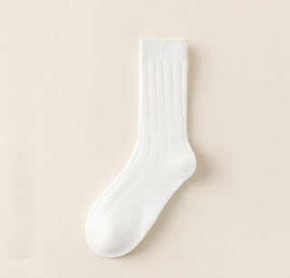 White ribbed socks